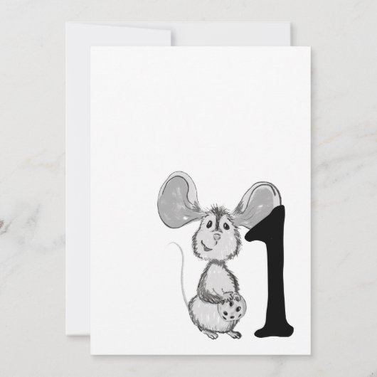 Melk en koekjesmuis eerste verjaardag kaart (Achterkant)