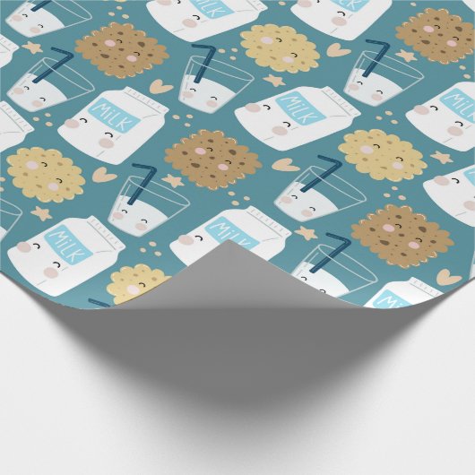 Melk- en koekjespapier cadeaupapier (Hoek)