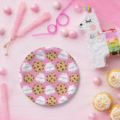 Melk- en koekjespatroon papieren bordje (Feest)