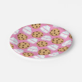 Melk- en koekjespatroon papieren bordje (Gekanteld)