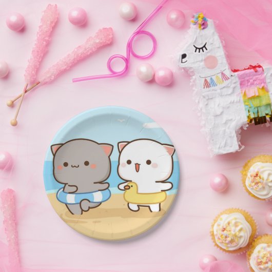 Melk en Mocha Cute Summer Papieren Bordje (Feest)