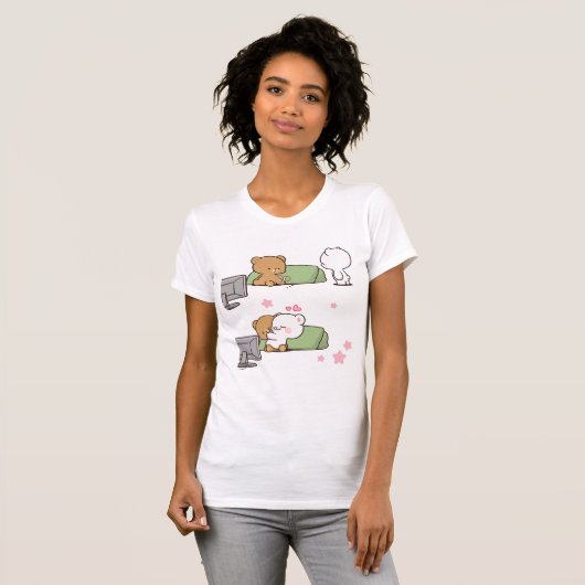 melk en mocha t-shirt (Voorkant volledig)