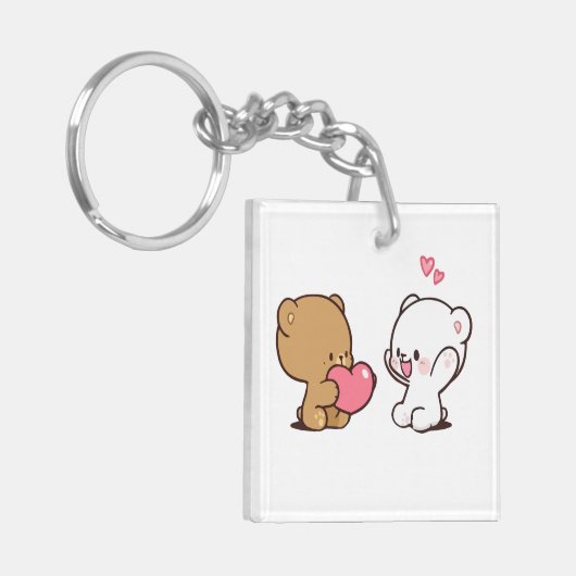 melk en mochat sleutelhanger (Voorkant Links)