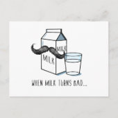 Melk en Mustache Funny Briefkaart (Voorkant)