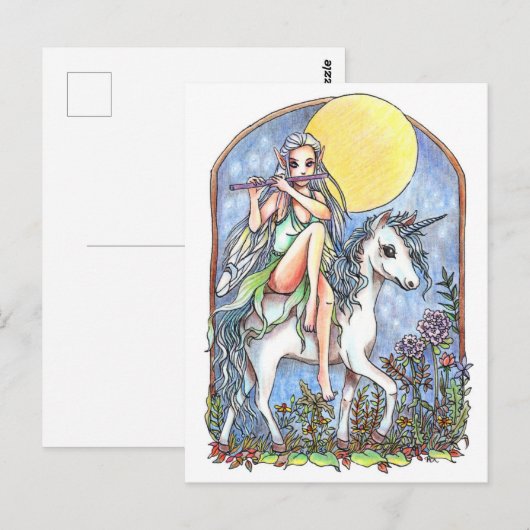 Melk en onicorn briefkaart (Voorkant / Achterkant)