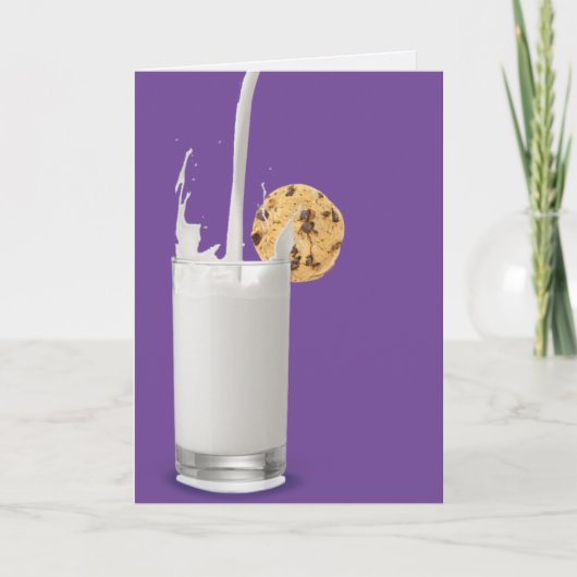 melk en verjaardagscookie kaart (Voorkant)