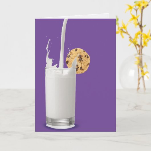 melk en verjaardagscookie kaart (Gele Bloem)