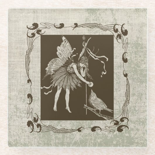  Melk en vogel Glazen Onderzetter (Voorkant)