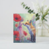 Melk en vos briefkaart (Staand voorkant)