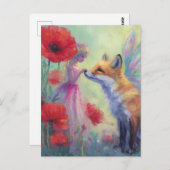 Melk en vos briefkaart (Voorkant / Achterkant)