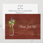 Melk Fles van Wildflowers Uitnodiging voor de brui (Voorkant / Achterkant)