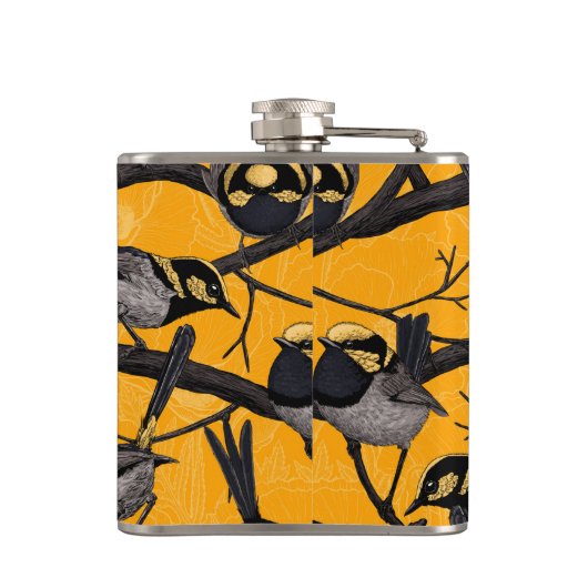 Melk, geel heupfles (Achterkant)