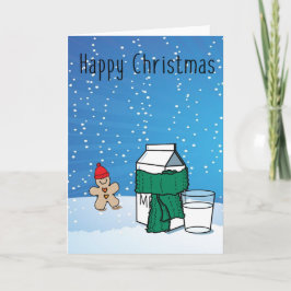 Melk & Ginger Funny Snow Christmas Wenskaart Feestdagen Kaart