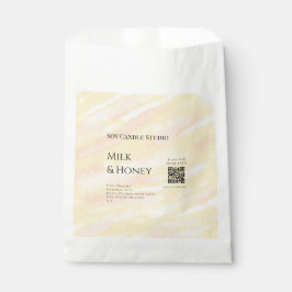 Melk honing soja kaars bedrijf voeg q r code tekst bedankzakje