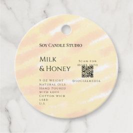 Melk honing soja kaars business voeg q r code teks bedankjes labels