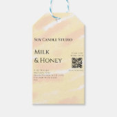 Melk honing soja kaars business voeg q r code teks cadeaulabel (Voorkant)