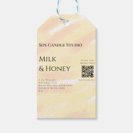 Melk honing soja kaars business voeg q r code teks cadeaulabel