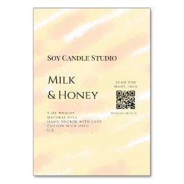 Melk honing soja kaars business voeg q r code teks kaart