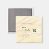 Melk honing soja kaars business voeg q r code teks magneet (Voorkant / Achterkant)