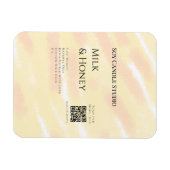 Melk honing soja kaars business voeg q r code teks magneet (Horizontaal)