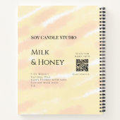 Melk honing soja kaars business voeg q r code teks notitieboek (Achterkant)