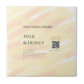 Melk honing soja kaars business voeg q r code teks tegeltje (Voorkant)