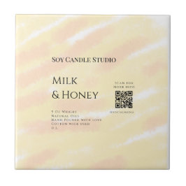 Melk honing soja kaars business voeg q r code teks tegeltje