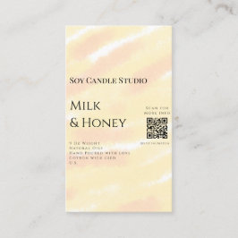 Melk honing soja kaars business voeg q r code teks visitekaartje