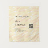 Melk honing soja kaars business voeg q r code teks wandkleed (Voorkant)