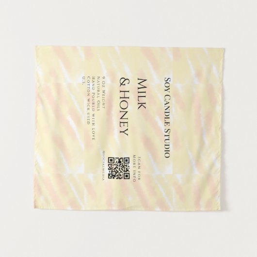 Melk honing soja kaars business voeg q r code teks wandkleed (Voorkant (horizontaal))
