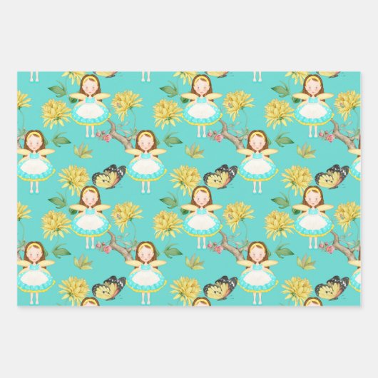 Melk in blauwe jurk inpakpapier vel (Voorkant)