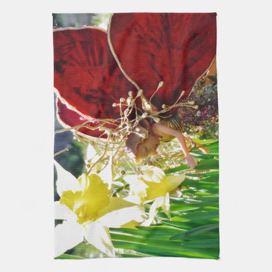 Melk in bloemen theedoek (Verticaal)