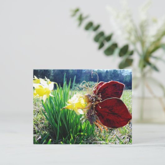 Melk in de Daffodils Briefkaart (Staand voorkant)