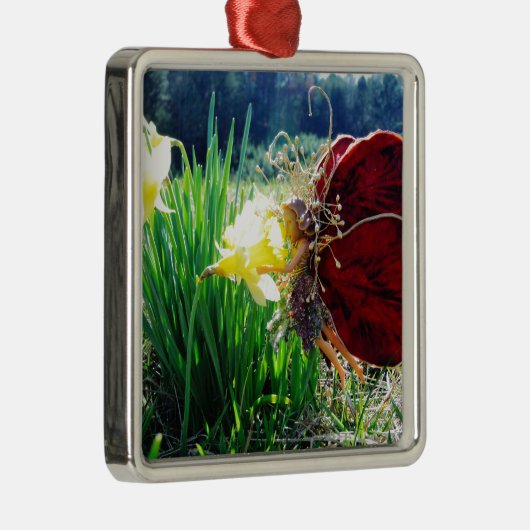 Melk in de Daffodils Metalen Ornament (Rechts)