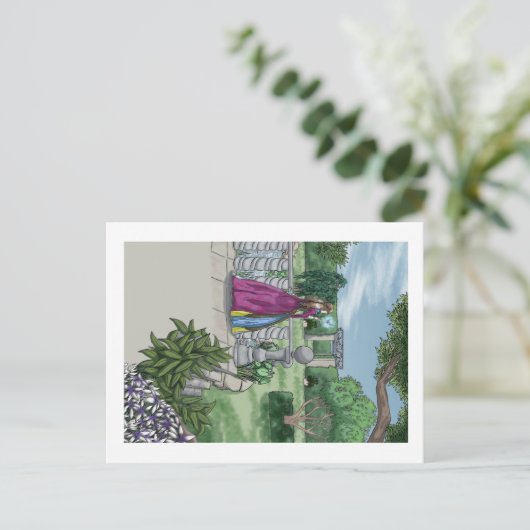 Melk in de tuin briefkaart (Staand voorkant)