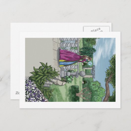 Melk in de tuin briefkaart (Voorkant / Achterkant)