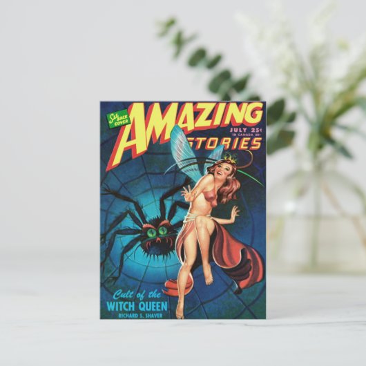 Melk in een spider web briefkaart (Staand voorkant)