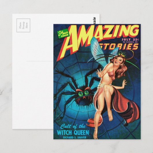 Melk in een spider web briefkaart (Voorkant / Achterkant)