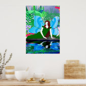 Melk in een vijver poster (Keuken)