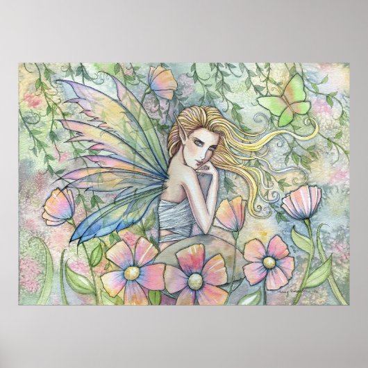 Melk in gekanteld Poster van tuin (Voorkant)