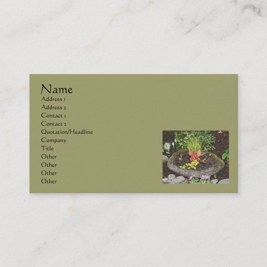 Melk in tuinbouwkunst Natuur Visitekaartje (Voorkant)