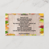 Melk is een eng "Business"-kaart Visitekaartje (Achterkant)