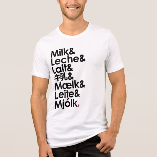 Melk is onze liefdestaal (Wit) Tri-Blend Shirt (Voorkant)