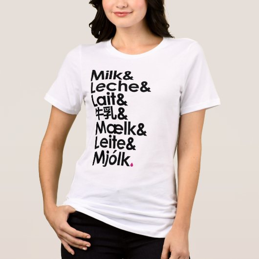 Melk is onze liefdestaal (Wit) Tri-Blend Shirt (Voorkant)