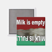 Melk is vol en Melk is een lege magneet (Voorkant / Achterkant)