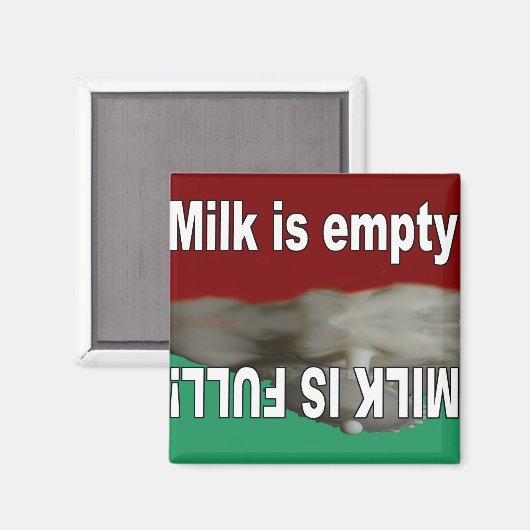 Melk is vol en Melk is een lege magneet (Voorkant / Achterkant)