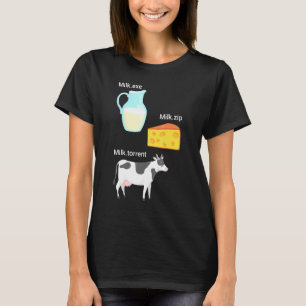 Melk Kaas Koe Computer Nerd Geek Coder T-shirt