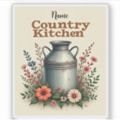  Melk Kan Bloemen Sticker Blad (Voorkant)