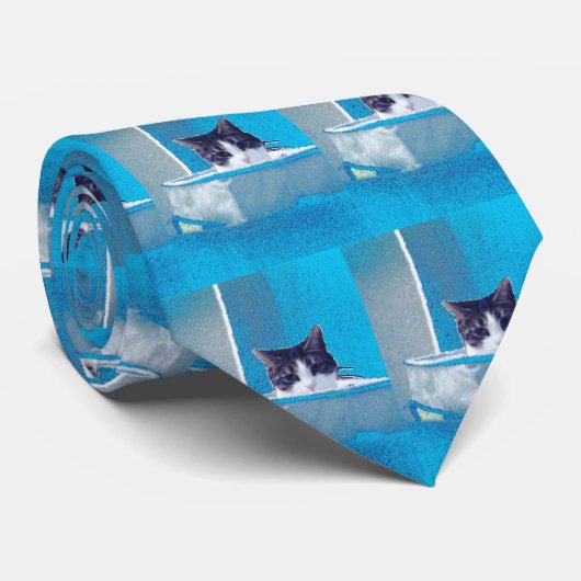 Melk Kat op onbewerkt land Stropdas (Opgerold)