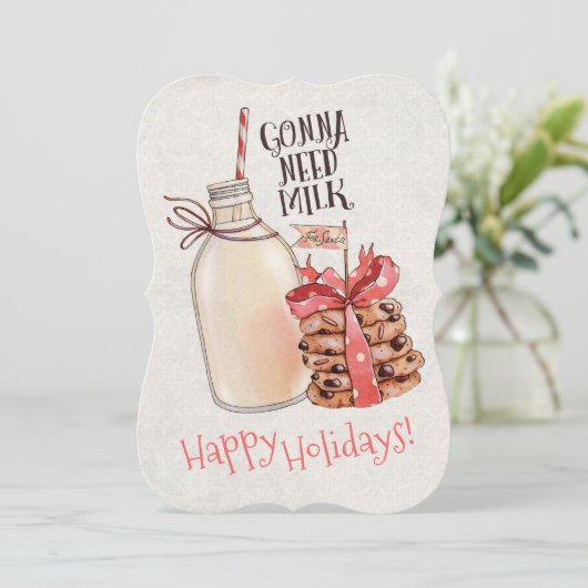 Melk Kerstkoekjes bakken uit de keuken van Feestdagenkaart (Staand voorkant)